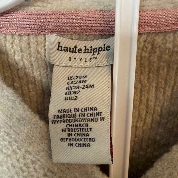 Haute Hippie Kids Style Knit Pink Sparkle Bow Sweater Skirt Set 24 Mo. Holiday - Picture 6 of 7